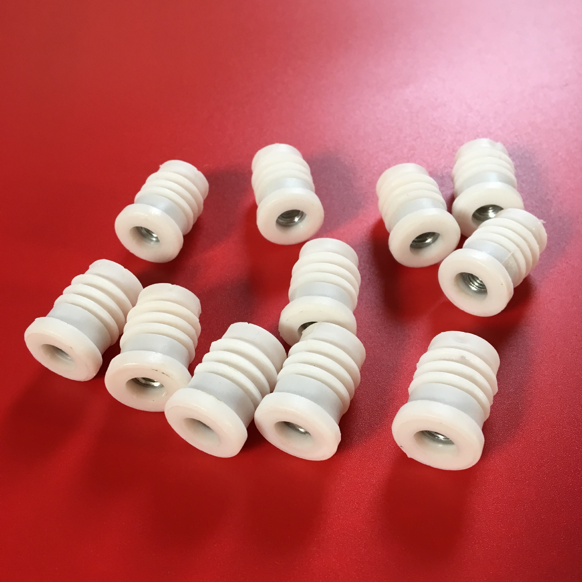 19圆管m6牙塑料螺母塞白色微波炉脚塞鞋架配件胶头螺母螺丝