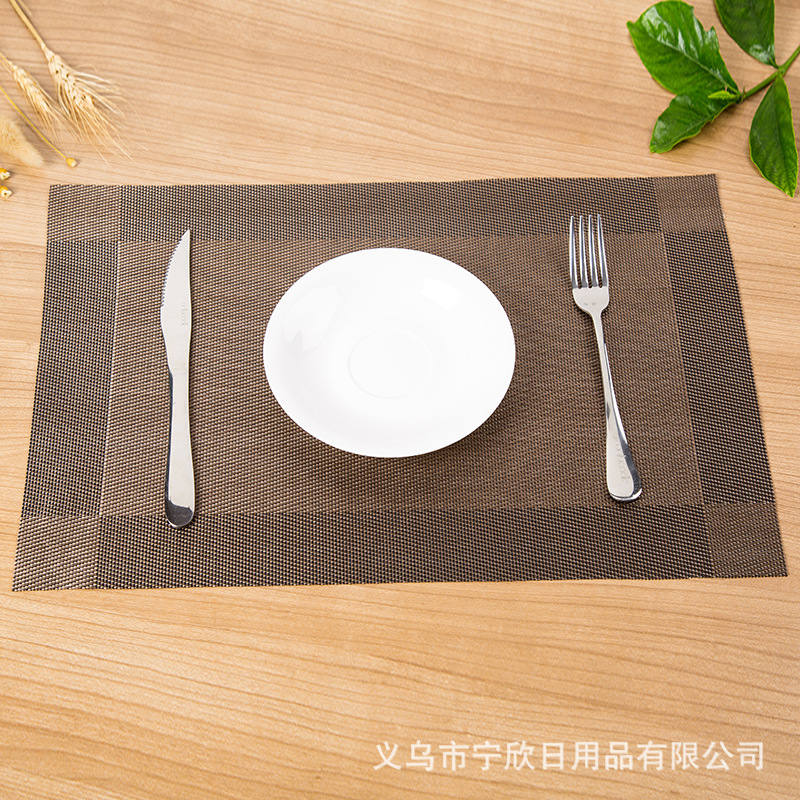 Ningxin Placemat PVC Western-Style Placemat Teslin Single Frame Heat Proof Mat Hotel Family Disposable Dining Table Cushion Exclusive for Cross-Border