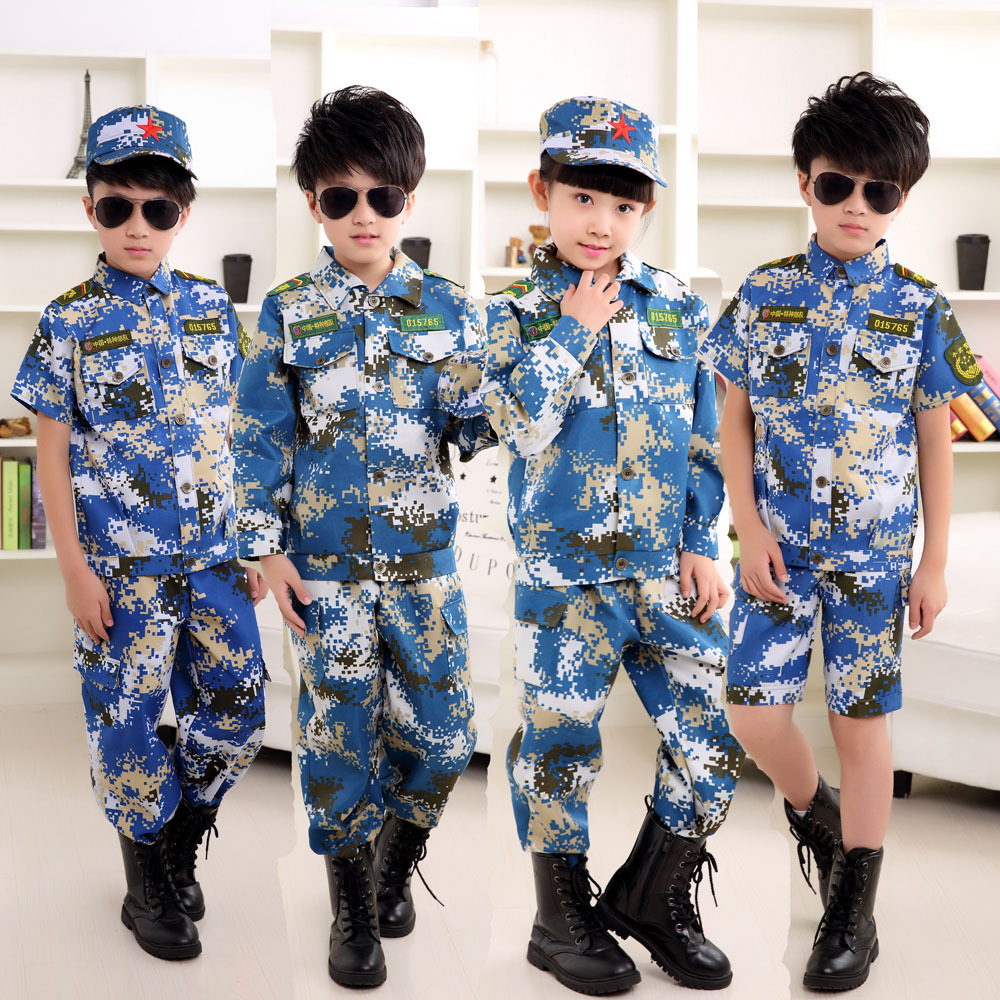 儿童迷彩服套装幼儿中小学生海陆空夏令营演出服男女孩军装儿童迷