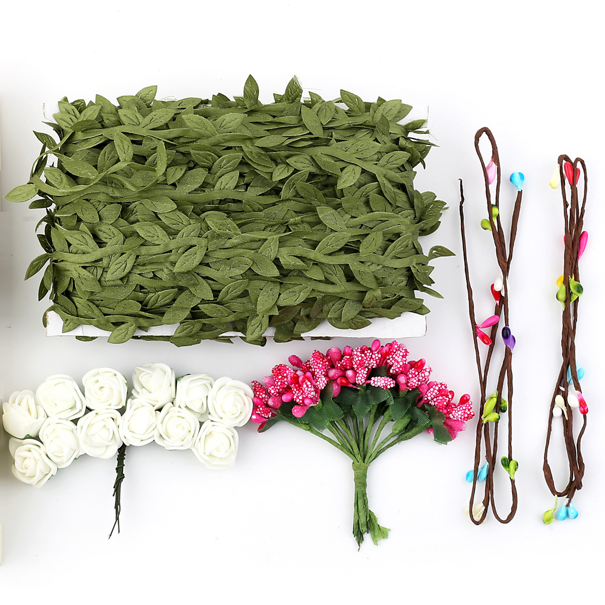 仿真植物 绿色细藤条40米 气球装饰 diy女士头环 送花朵铁丝配件