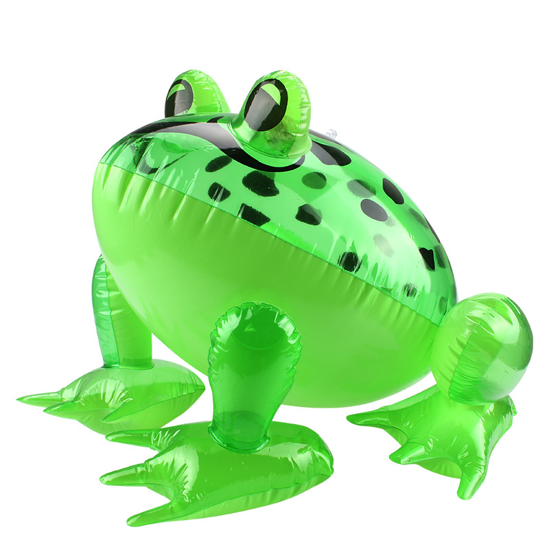Luminous Inflatable Frog PVC Inflatable Cartoon Animal Frog Children's Toy with Light Flash Drawstring Frog Wholesale