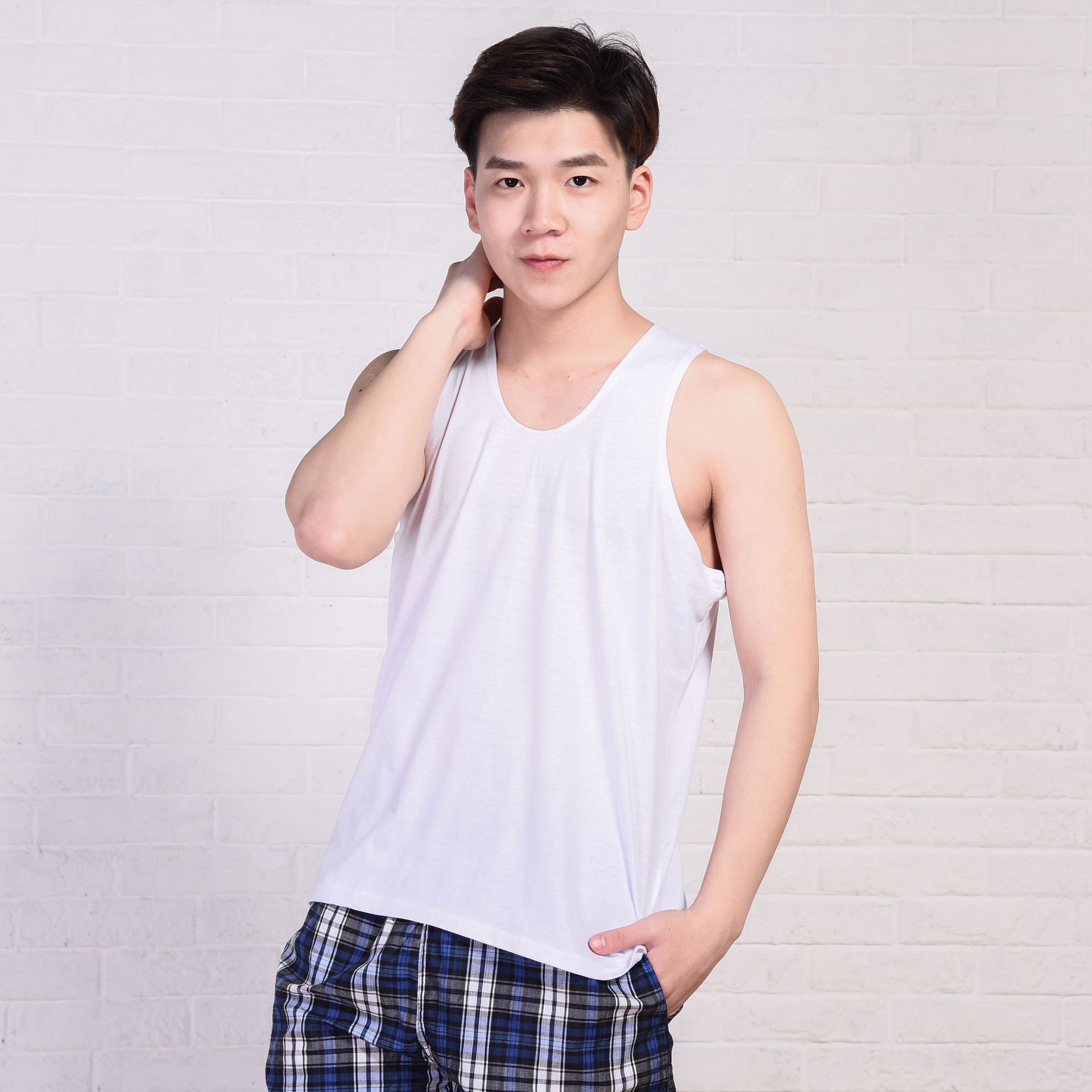 中老年汗背心男纯棉老头打底衫宽松白内衣无袖坎肩跨栏大码汗衫夏