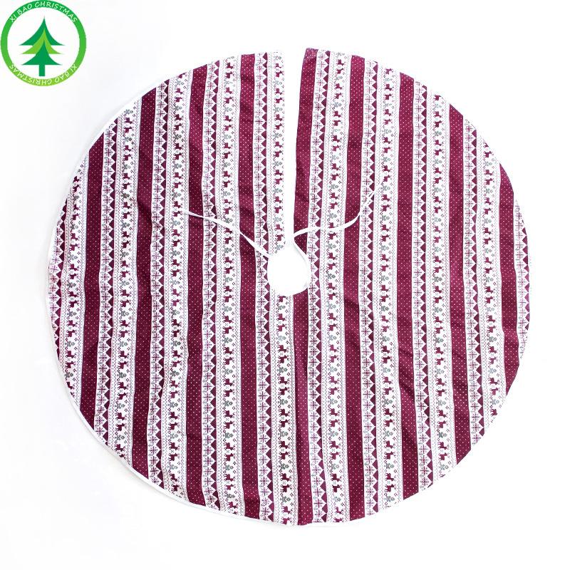 Amazon Hot Christmas Decoration Supplies Creative Christmas Printing Tree Skirt Christmas Tree Bottom Fabric Decoration