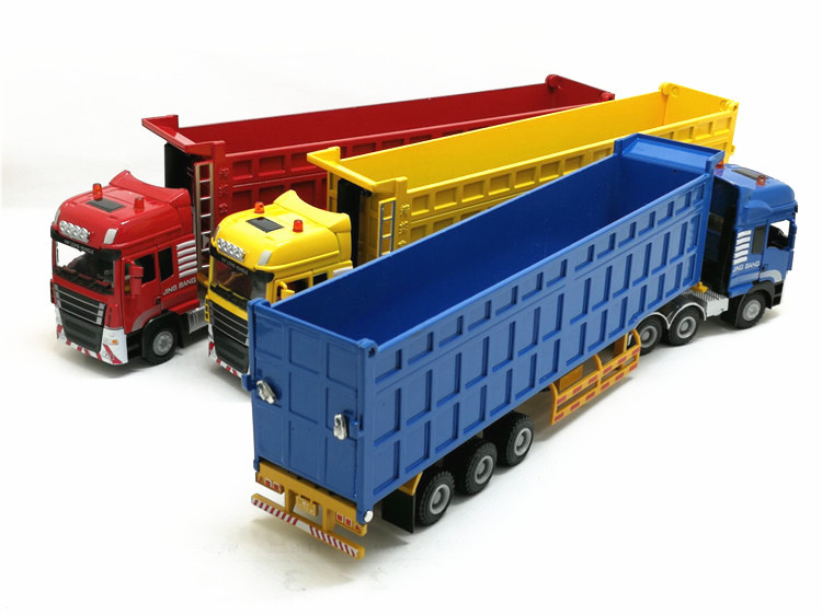 精邦盒装精邦半挂重卡自卸翻斗货车合金运输车模型1:50玩具