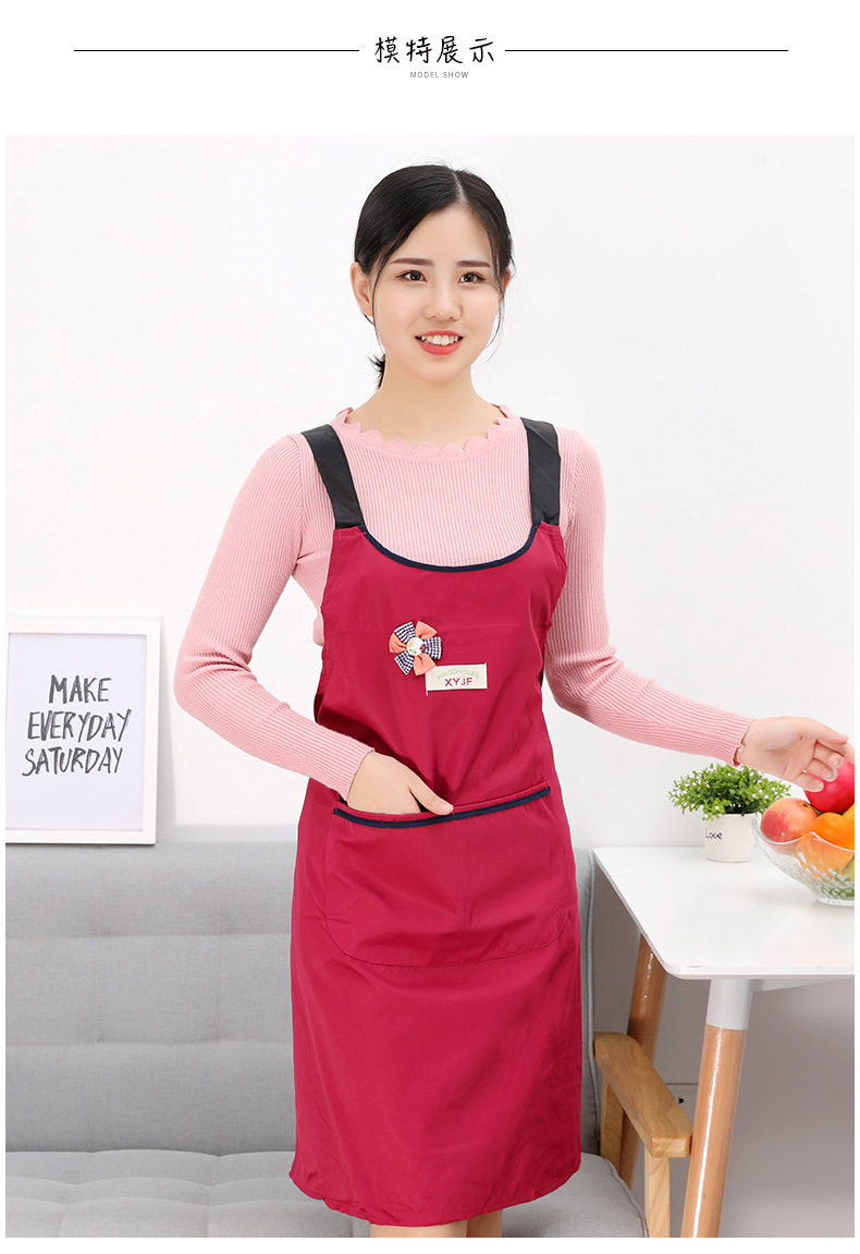 新款定位背带围裙成人韩版纯色工作防污无袖马甲围裙情侣背心围裙