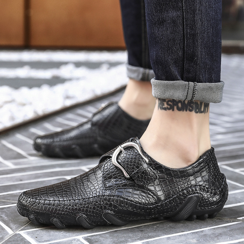 春夏新款男士驾车鞋男式潮流八爪鱼英伦大码休闲豆豆鞋男一件代发