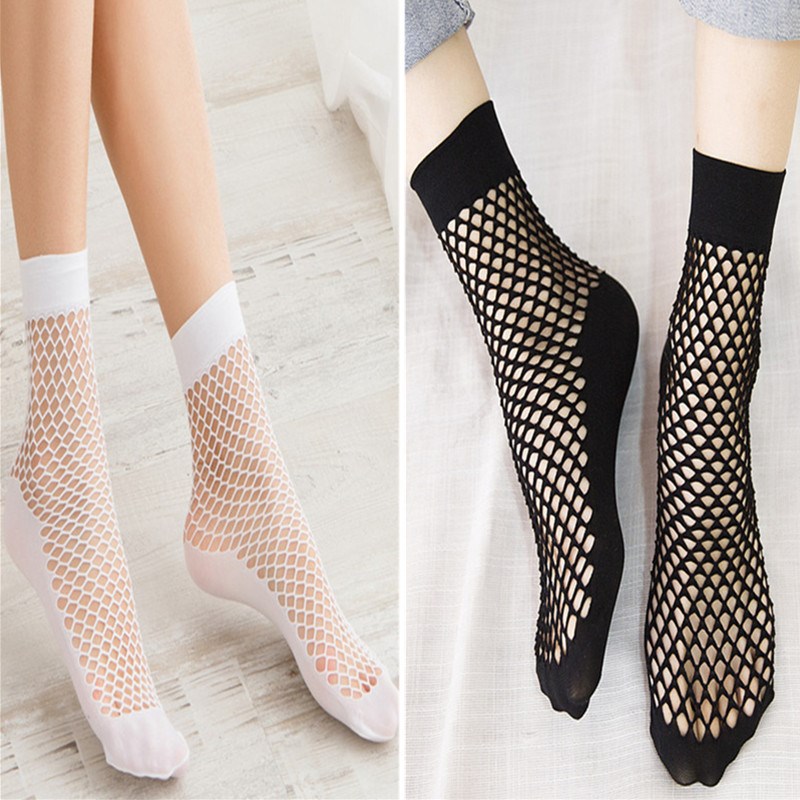 渔网袜女黑色短款装网格袜子性感镂空短袜潮流短丝袜厂家批发