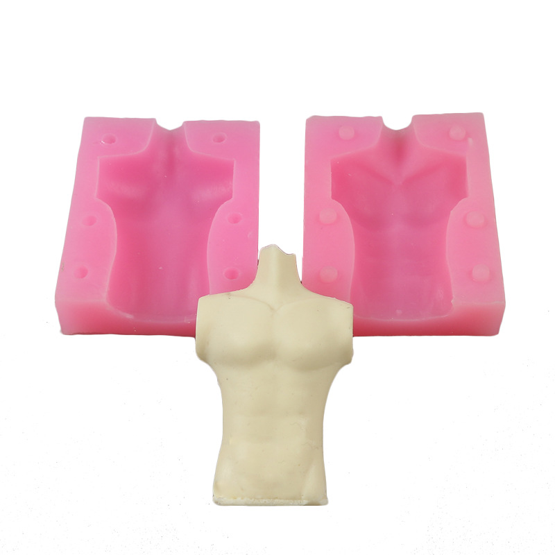 半身人体男模特硅胶模具diy翻糖蛋糕模具手工皂制作硅胶工具