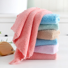 珊瑚绒方巾毛巾厂家批发25*25小方巾擦手巾超细纤维儿童毛巾