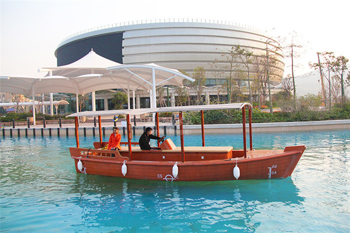 欧式装饰木船情侣欧式船景区观光船水上手划木船