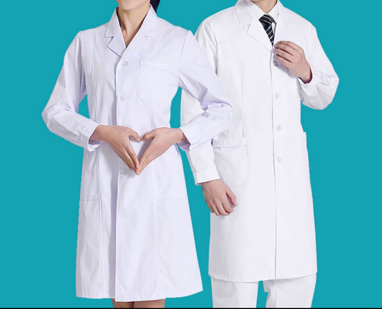 白大褂短袖长袖修身医生服夏装女男纹绣服护士服药店实验服工作服