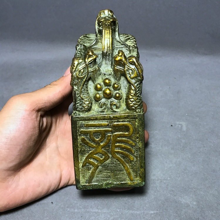 特价仿古纯铜玉玺摆件龙王印章镇宅辟邪家居装饰工艺礼品古玩收藏