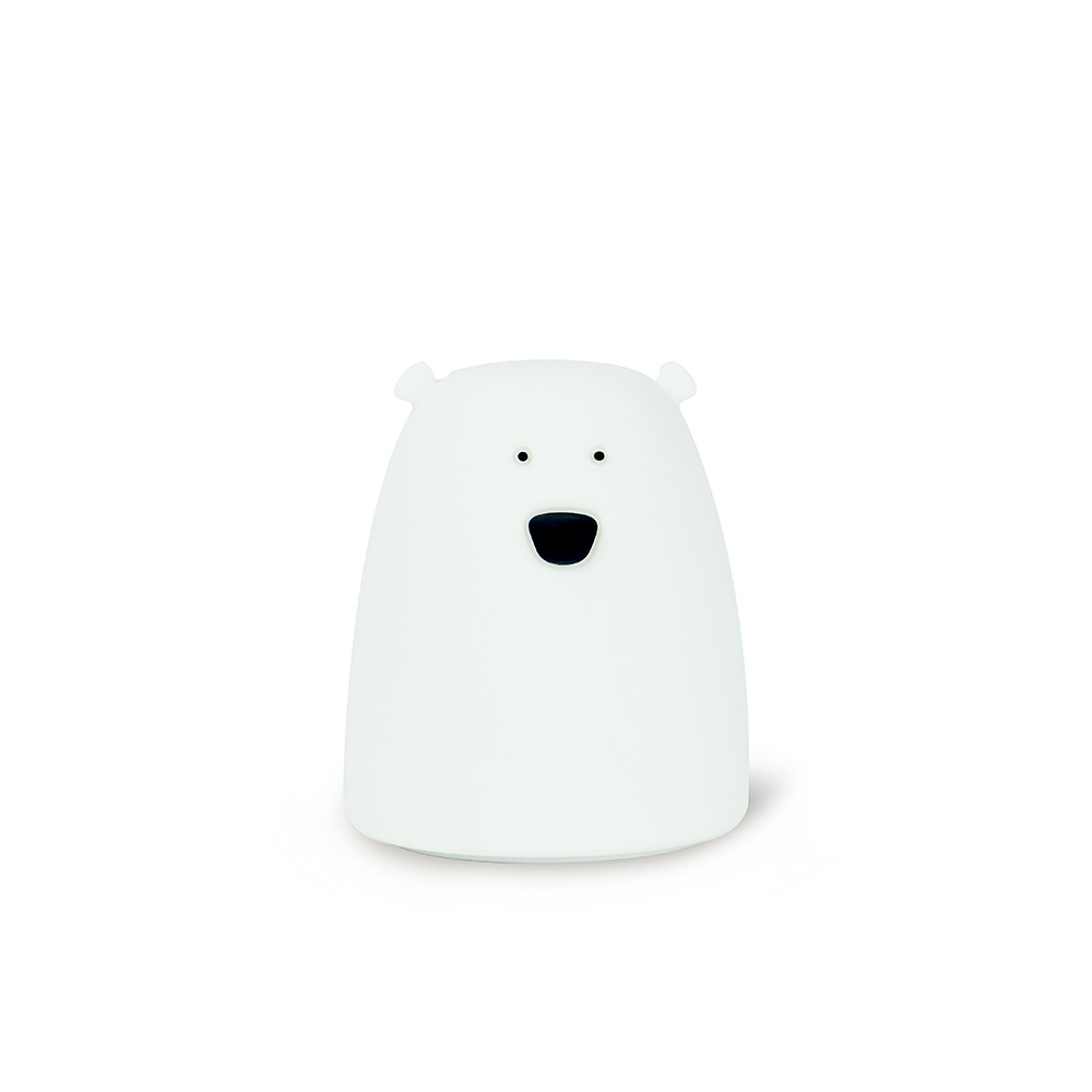 Creative Colorful Color-Changing Little White Bear Silicone Light Battery Children's Bedroom Bedside Racket Small Night Lamp