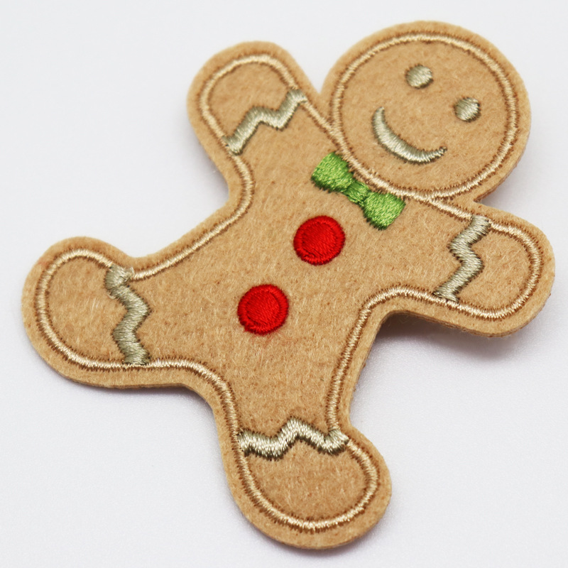 欢迎来样定制植绒布雪人章仔刺绣补贴补丁贴服装辅料刺绣布贴绣花