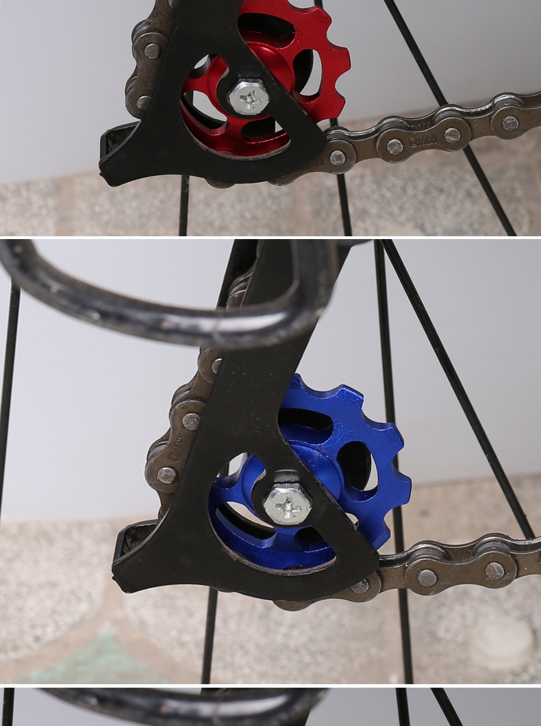 山地自行车单车高档后拨铝合金导轮 cnc拨链轮轴承阳极 一个价