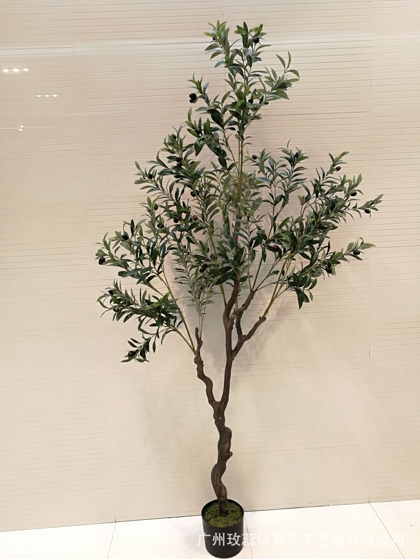北欧风格落地绿植盆栽橄榄树 高档仿真植物客厅家居酒店布置