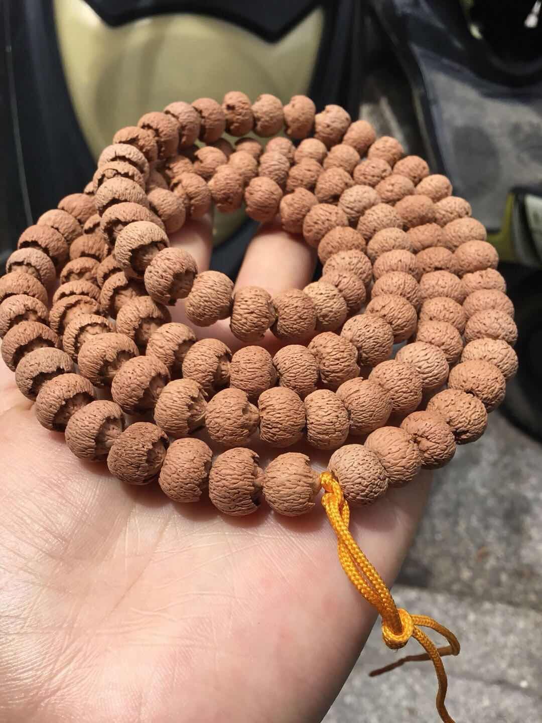 厂家供应108莲花菩提 粗纹野生莲花菩提佛珠 108苹果莲花菩提