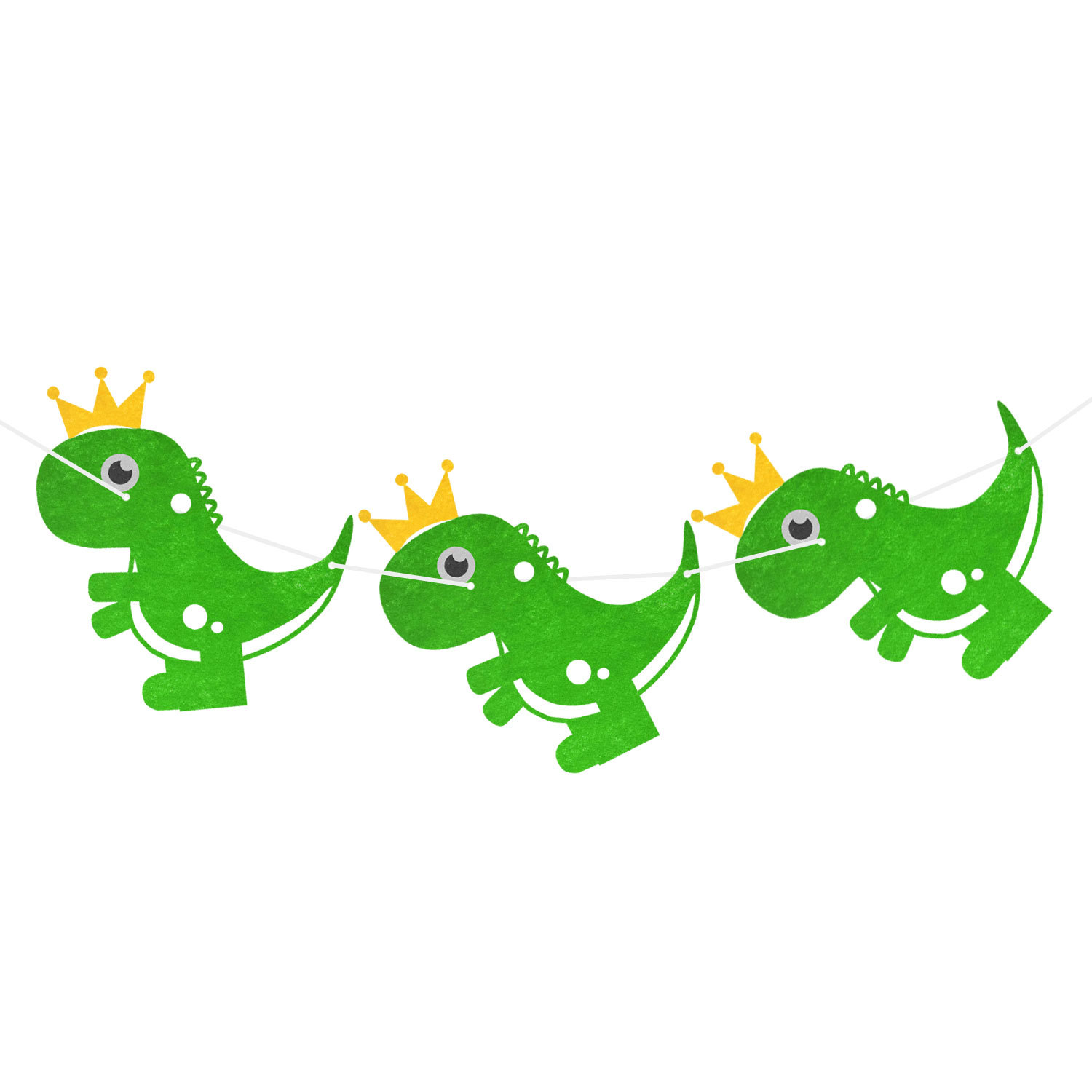 亚马逊热卖 可爱皇冠恐龙拉花拉旗 dinosaur banner 生日快乐拉花