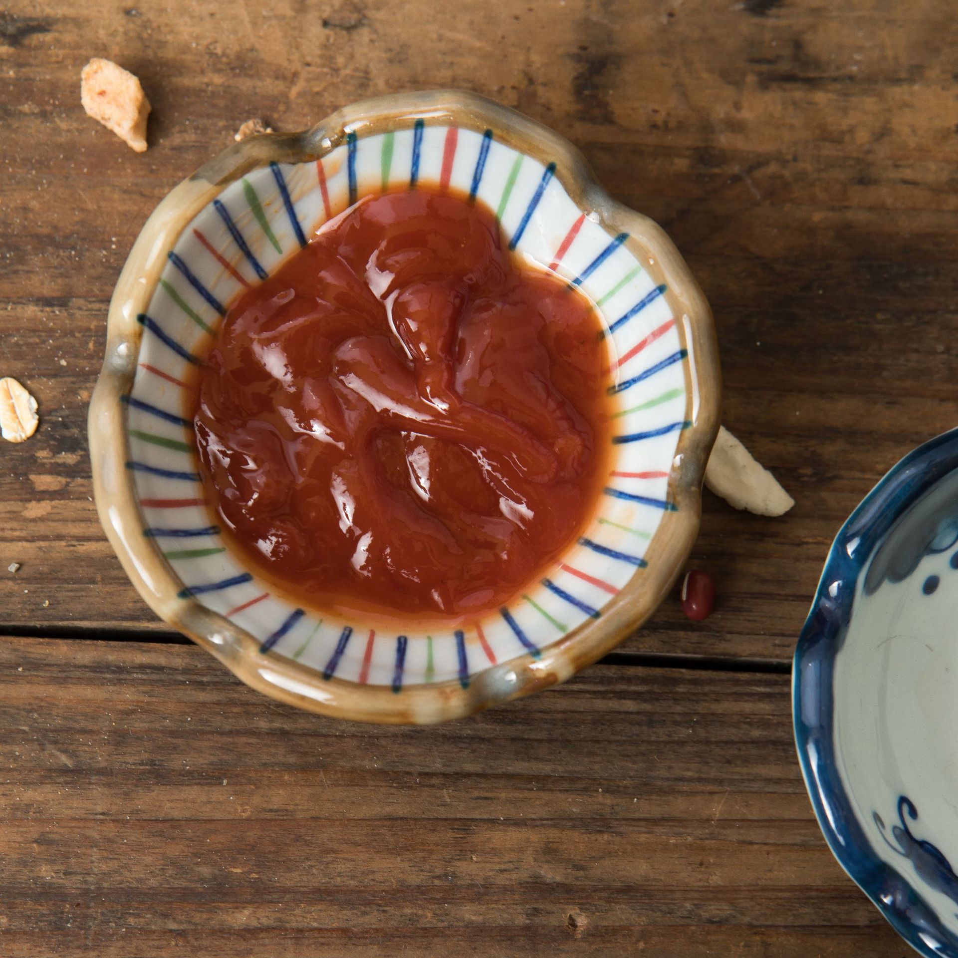 三分陶瓷日韩式酱料碟火锅碟小蝶凉菜碟调料碟青花条纹家用 餐厅