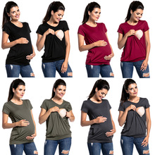 亚马逊eBay爆款 欧美新款圆领短袖孕妇装 时尚哺乳T恤