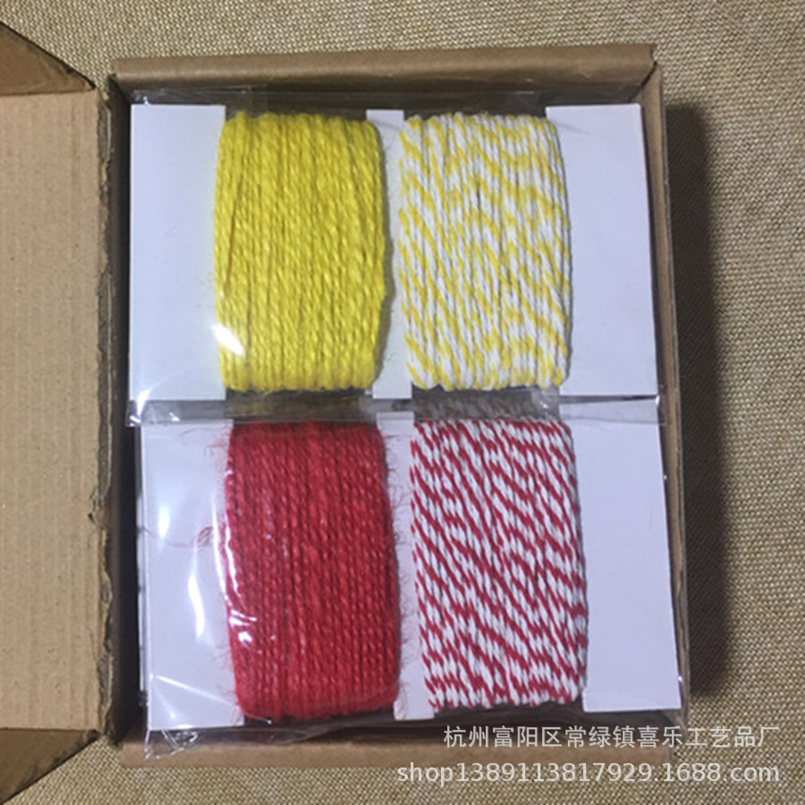 Manufacturers Supply Colored Hemp Rope Two-Color Cotton Paper Card Mixed DIY Handmade Creative Materials