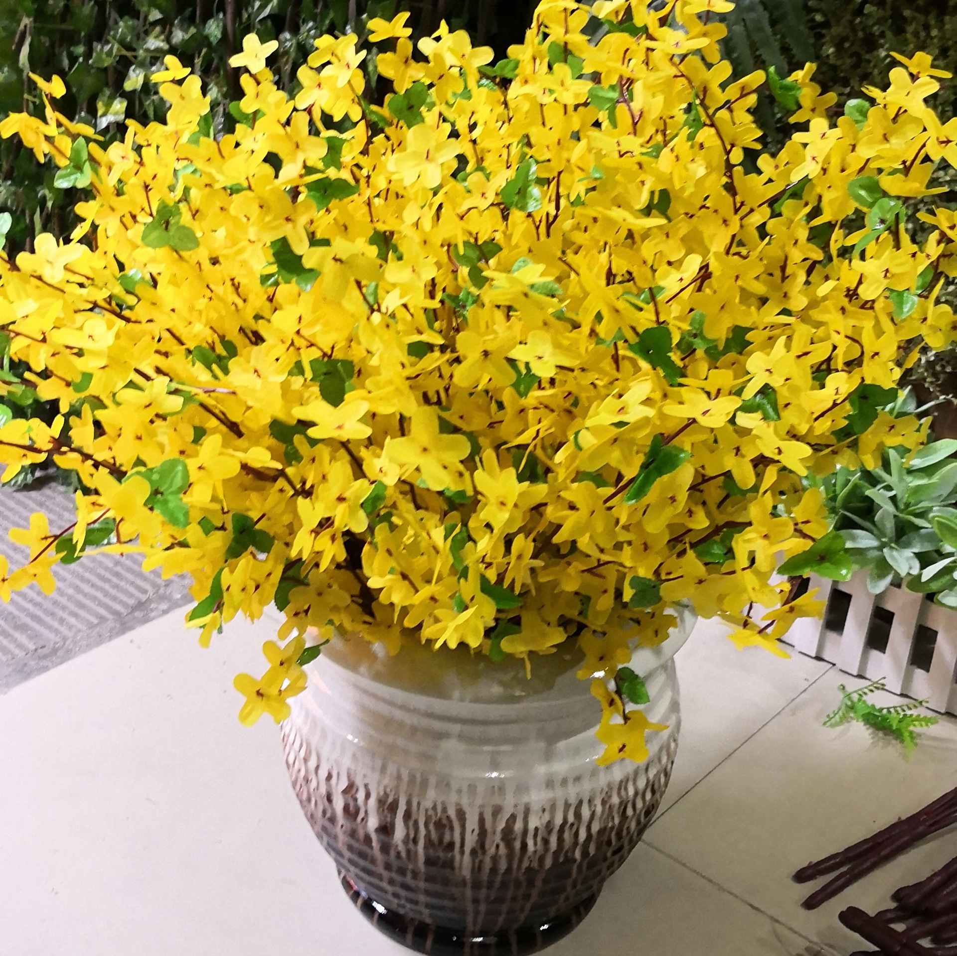 仿真迎春花 花瓶配花 人造假花 婚庆用花 仿真迎春花枝 仿真藤花