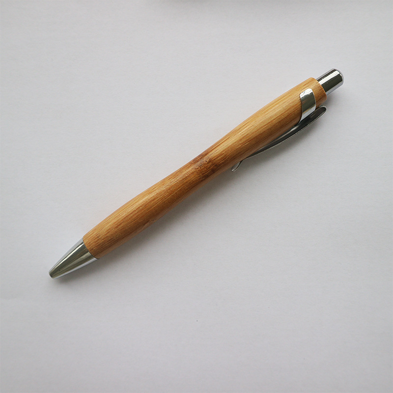 高档按动竹杆竹子笔 优质环保圆珠笔 广告创意礼品笔 定制logo