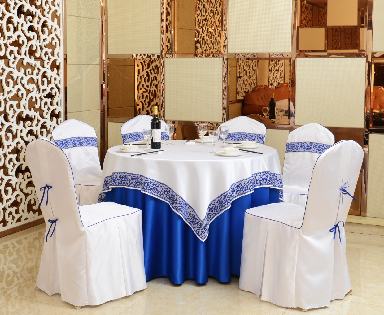 星级酒店台布椅套高档餐厅亮丝双缎面桌布爆款 防刮台布餐椅子套