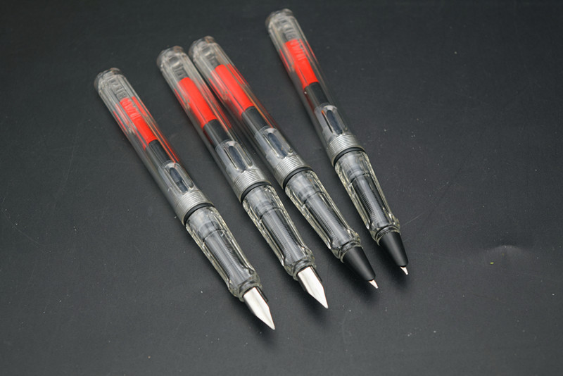 热销烂笔头757透明正姿钢笔可换墨囊吸墨两用学生练字书法笔