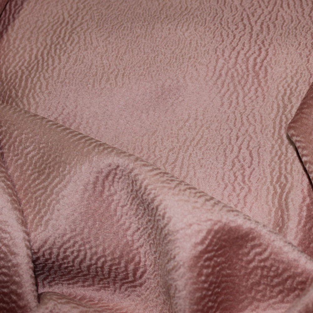 新款单面水波纹面料 桑蚕丝面料羊绒女装大衣面料时装布料