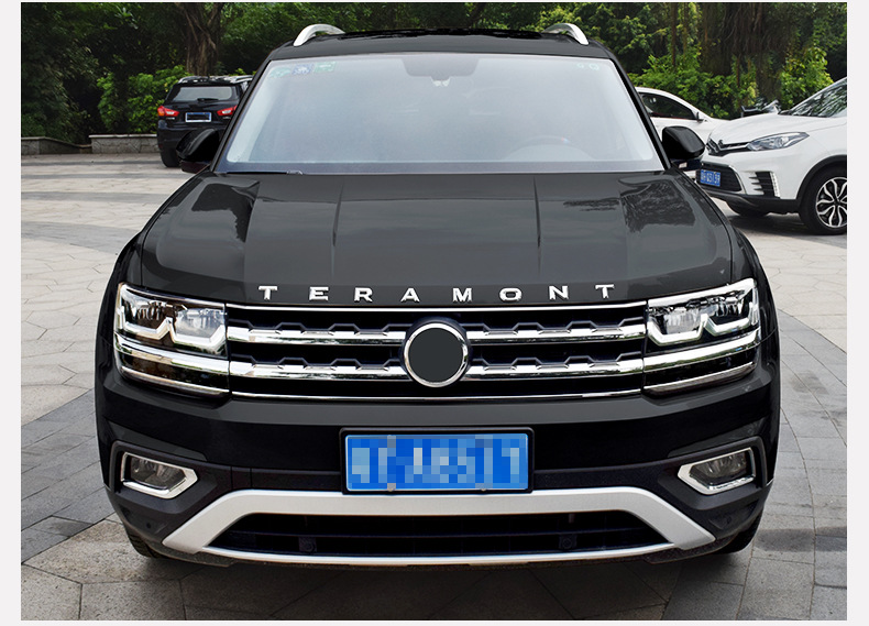 适用于大众途昂车头字母标车标 金属字标改装机盖装饰机头标