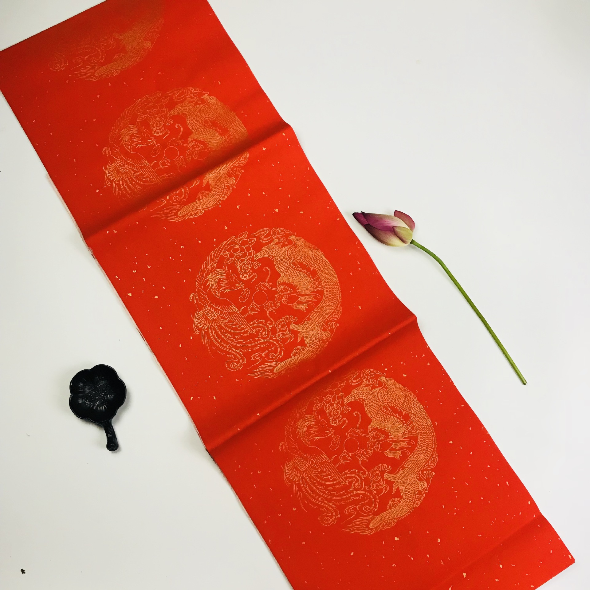 万年红宣纸手工手写对联2米 2.4加厚1.8米七言大红书法春联纸批发