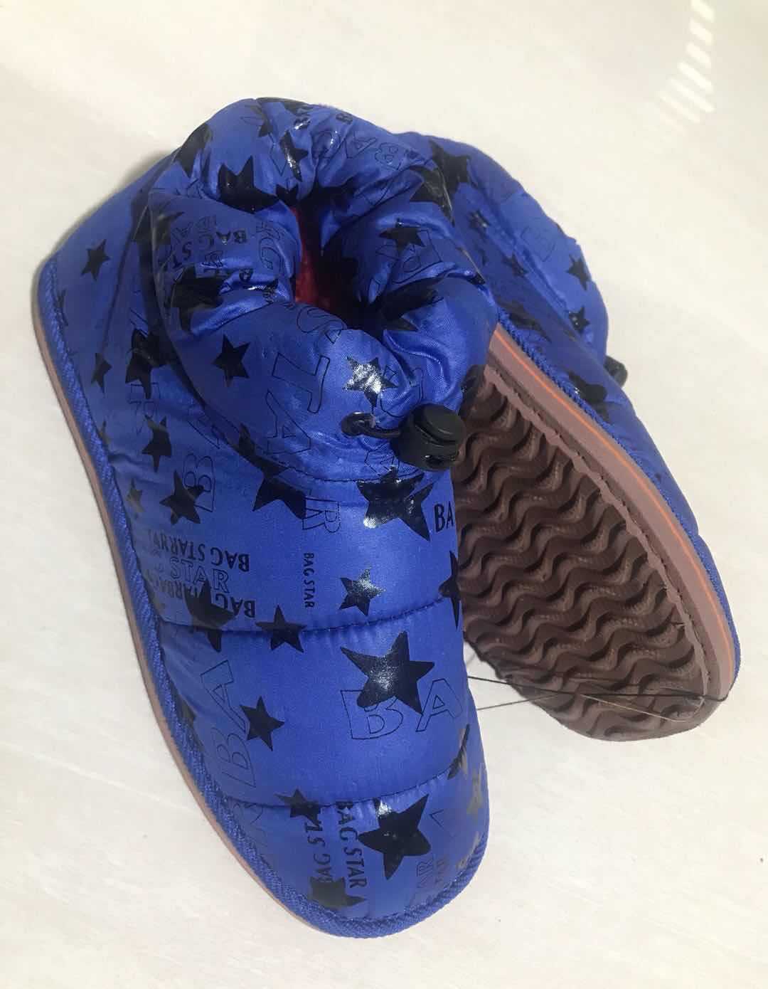 【厂家直销低价处理】秋冬软面印花防水松紧扣泡沫底保暖棉鞋批发