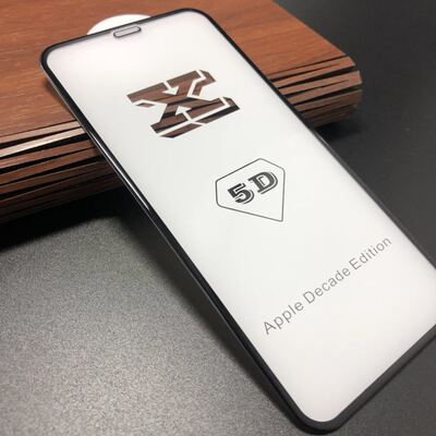iphonex防尘钢化膜 隐形膜 苹果x冷雕5d 精孔版高清透明全屏丝印
