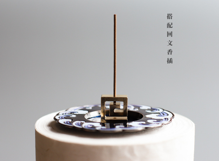 手绘创意纯铜线香插檀香线香盘插香座 茶道室内家用沉香炉香架