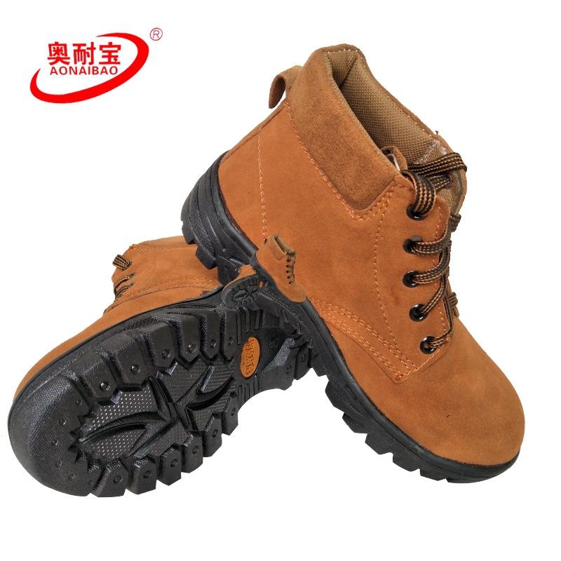 足部防护安全鞋劳保鞋男防砸防刺穿牛筋底反绒牛皮护脚工作鞋厂家