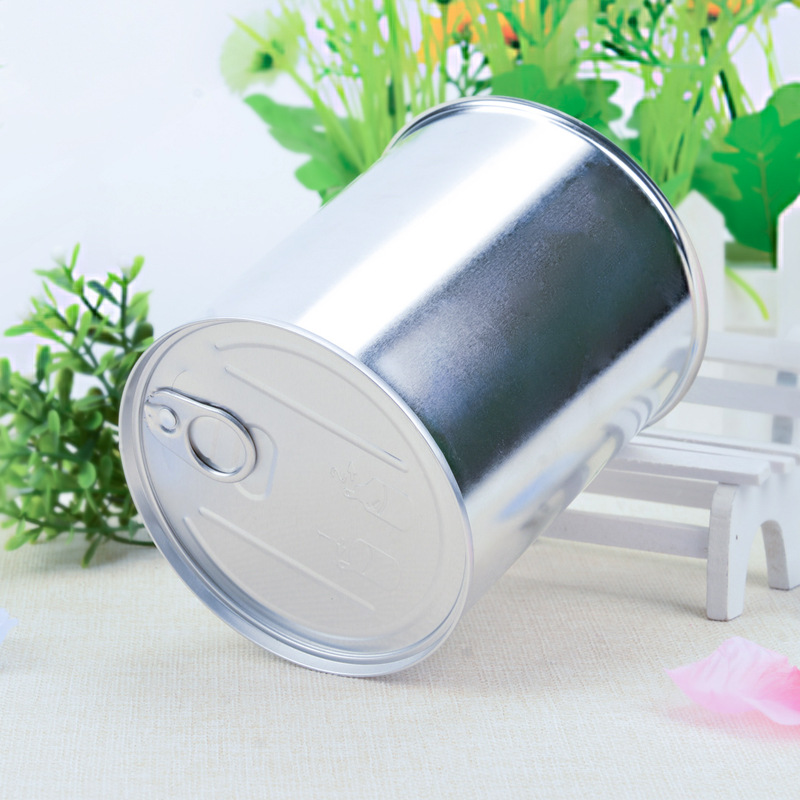 厂家供应不印刷圆形食品白易拉罐素铁密封罐茶叶马口铁金属罐定制