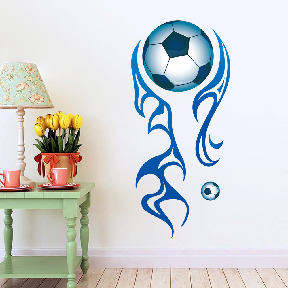 7258 热血足球 墙贴 男孩卧室装饰贴画pvc一件代发