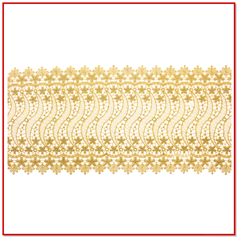金色精致刺绣条码花边 批发刺绣蕾丝花边 金线花边 diy花边辅料