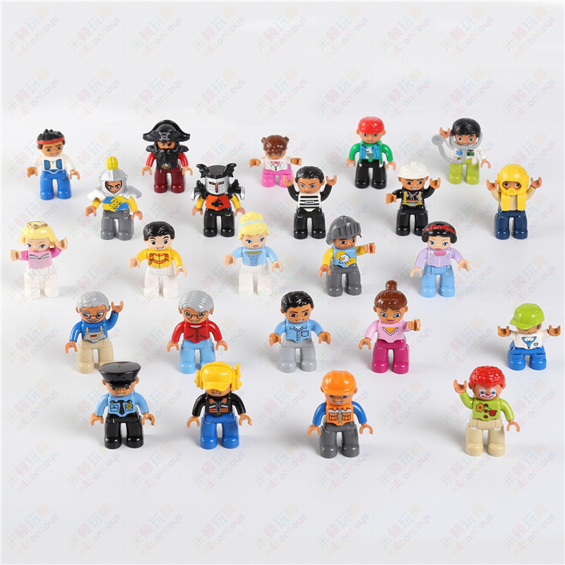 兼容乐高大颗粒diy警察公仔人偶家庭职业散装拼插积木零配件玩具