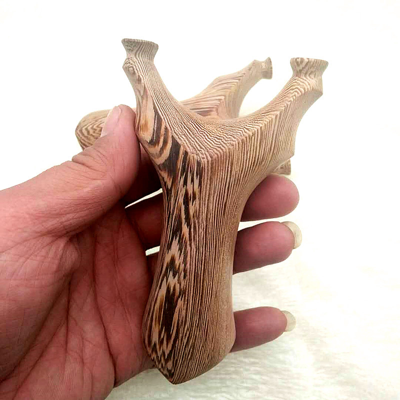 厂家直销天罡鸡翅木弹弓实木扁皮木弓檀木红花梨工艺品