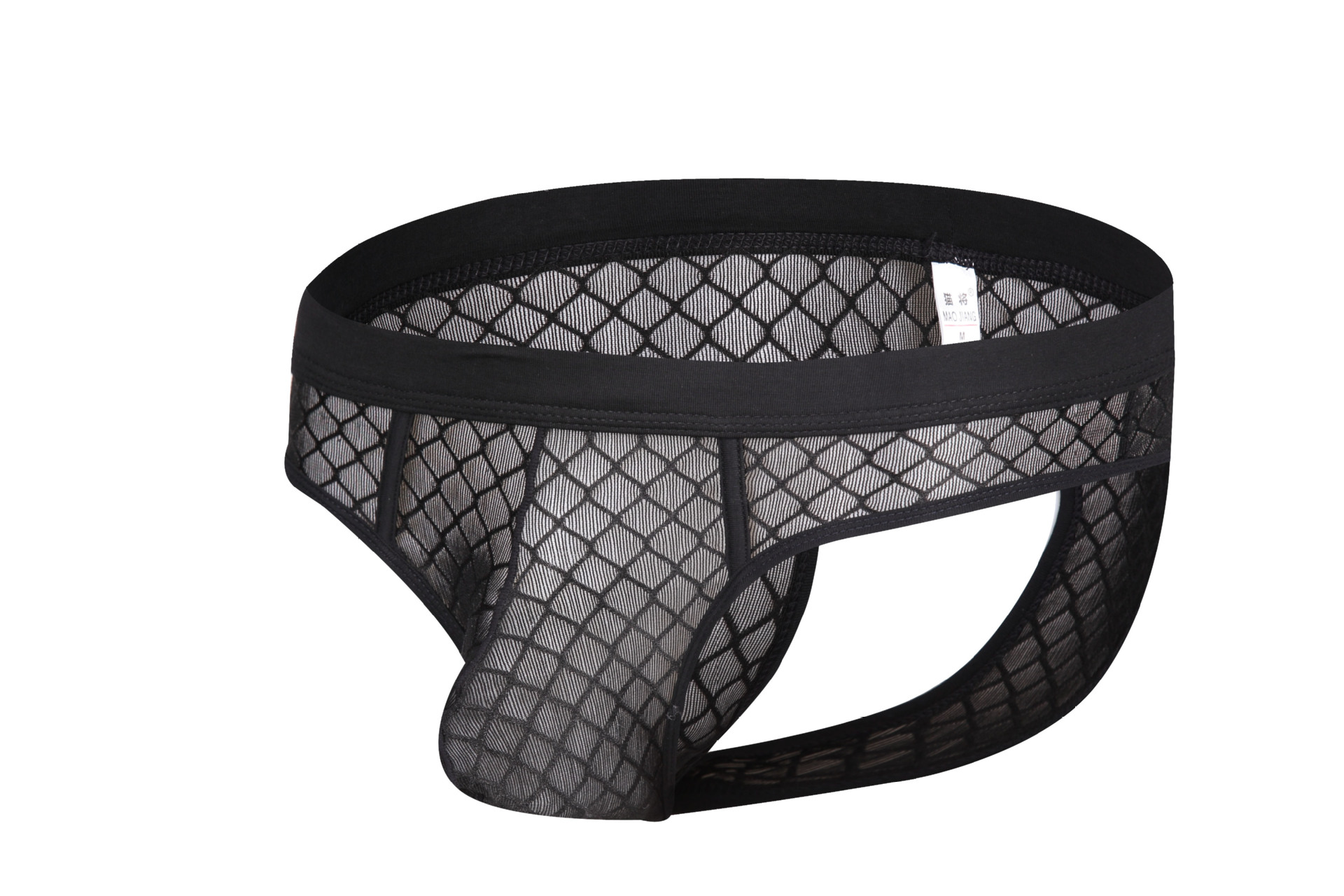 跨境外贸新款男士性感网纱u凸囊袋后空三角情趣内裤1803