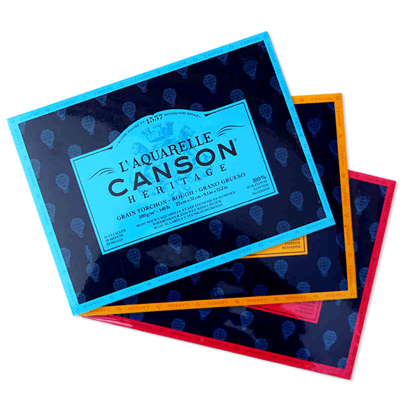 canson康颂(阿诗)传承水彩本/纸 粗/细/中粗纹棉浆水彩纸300g