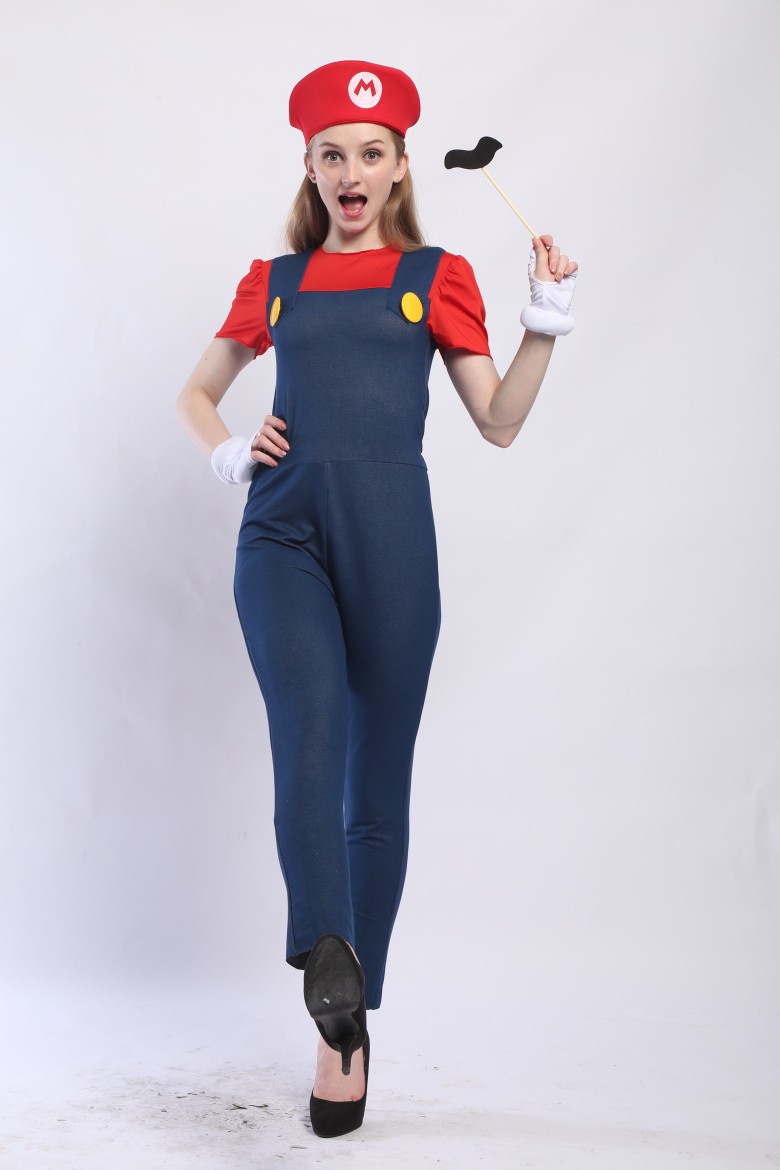 马里奥服装成人女装超级玛丽角色扮演服饰派对舞台cosplay演出服