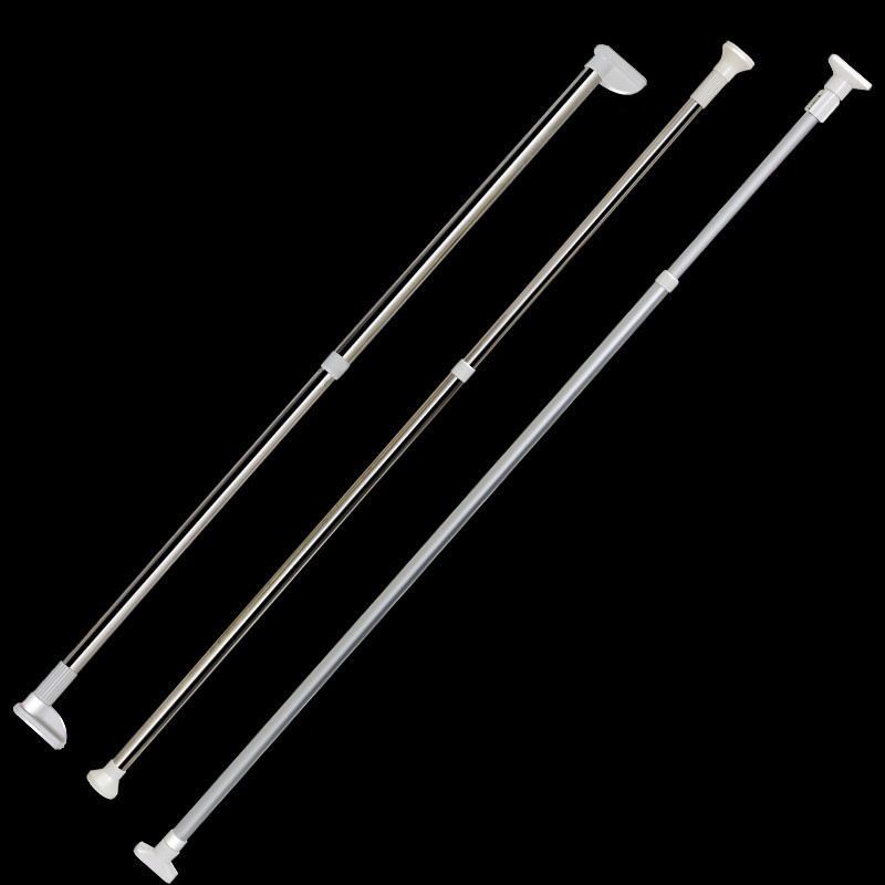 加厚弹簧不锈钢伸缩浴帘杆免打孔窗帘杆晾衣杆架厂家批发