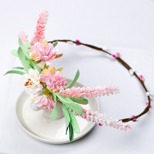 简约时尚花卉花环 2019新款花朵生日发圈头饰饰品支持加工定制