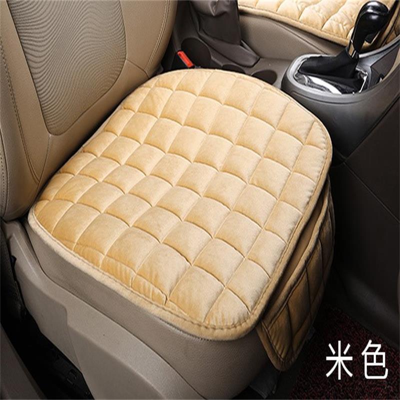 Car Cushion Winter Three-Piece Single Piece Non-Backrest Plush Front Seat Cushion Non-Slip Tie-Free Car Supplies-Plaid