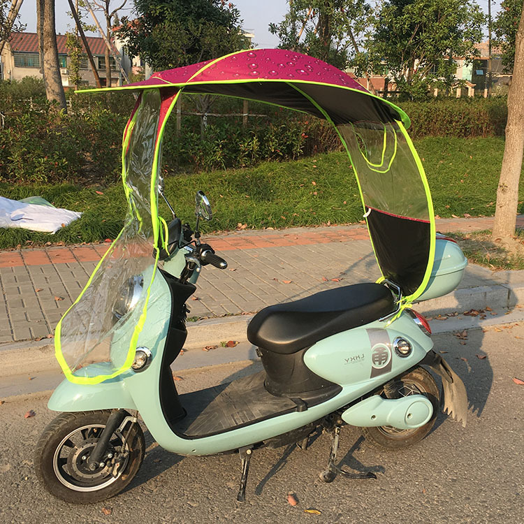 20电动车雨棚黑胶圆顶防寒乌龟壳极速安装电车遮阳棚雨罩电瓶车伞