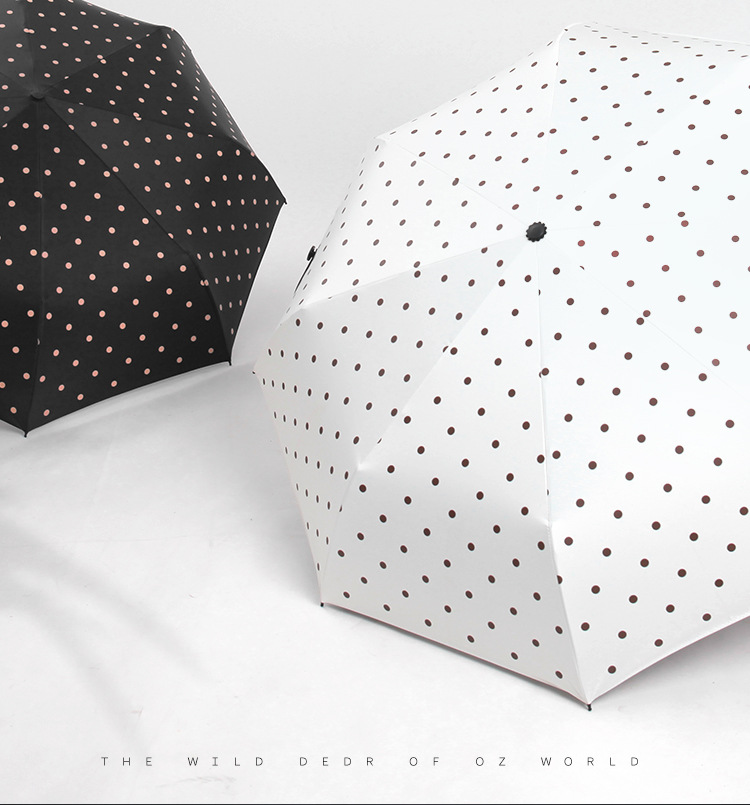 全自动波点雨伞女小清新晴雨两用折叠遮阳防晒防紫外线黑胶太阳伞