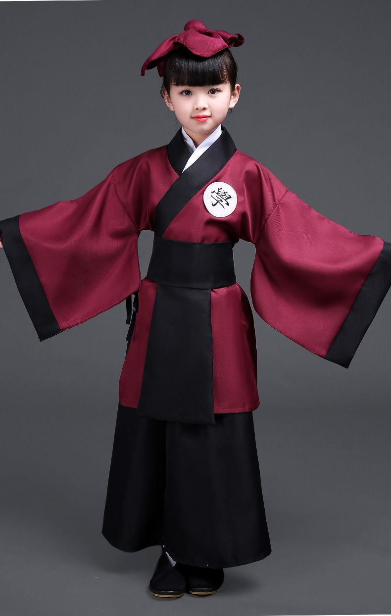 新款六一儿童演出服书童三字经国学弟子规古代古诗朗读古装汉服